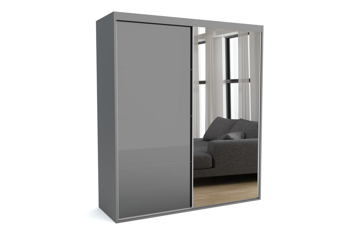 Furnlux Kleiderschrank Grau 160x205x60 cm