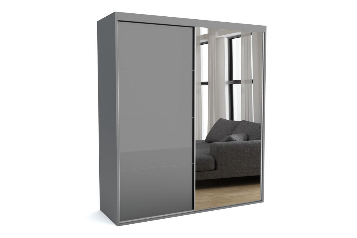 KLEIDERSCHRANK MAT C Grau 190x60x205 cm - Grau, Holzwerkstoff (190/205/60cm) - FURNLUX