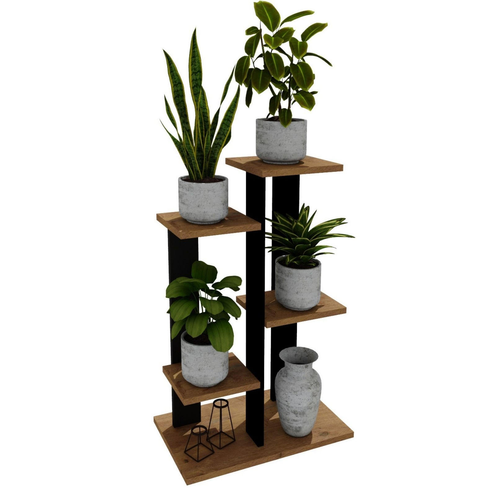 BLUMENSTÄNDER M4 - Nussbaumfarben, Holzwerkstoff (32/82/52cm) - RAUMHIRSCH FURNITURE