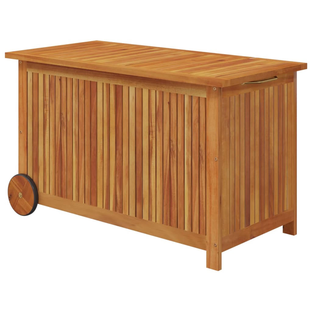 GARTENTRUHE mit Rollen 90x50x58 cm Massivholz Akazie - Braun, Holz (90/58/50cm) - furnicato