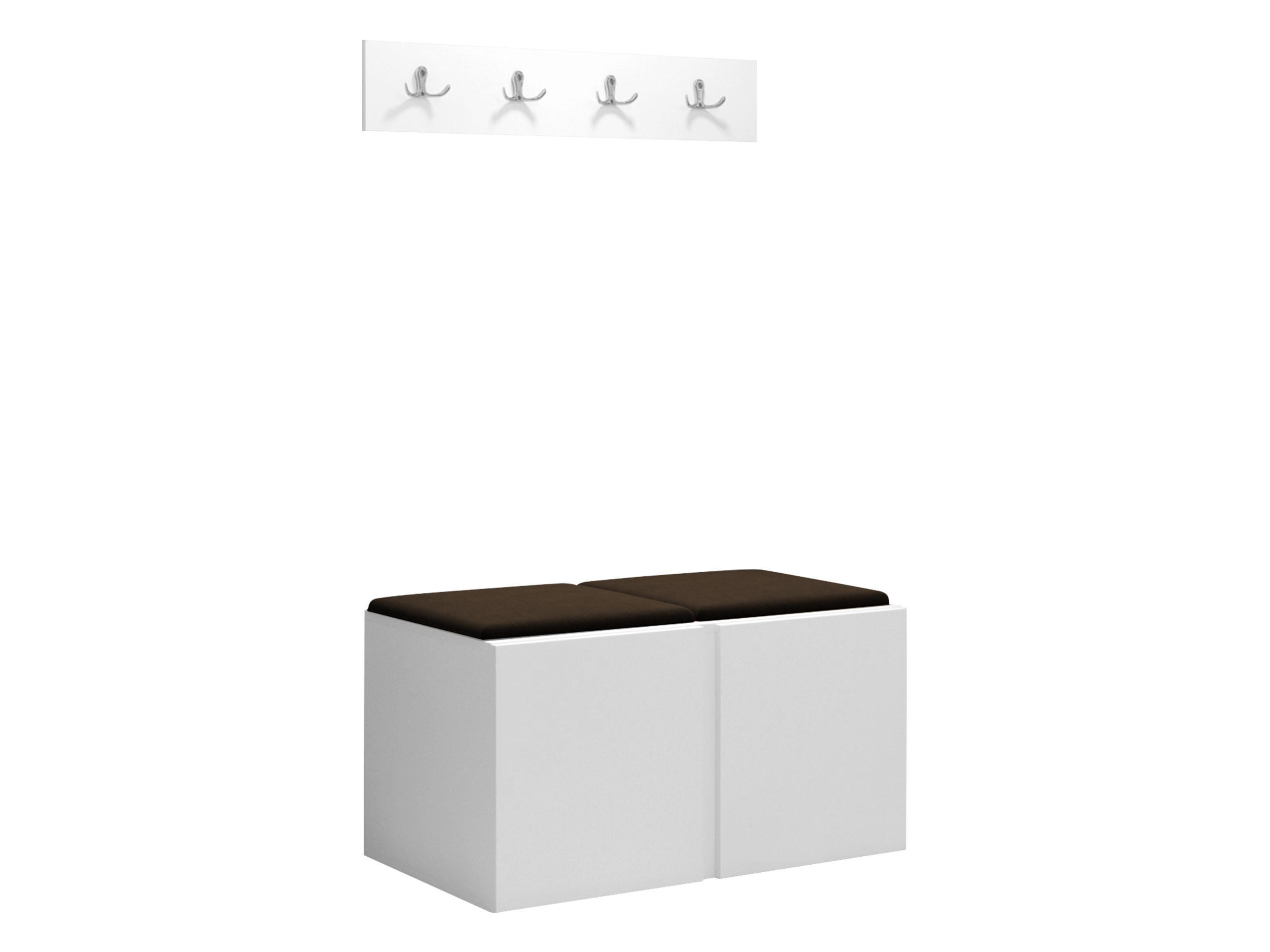 GARDEROBEN-SET Orion VI - Weiß/Braun, Holzwerkstoff/Kunststoff (84/42/46cm) - MIRJAN24