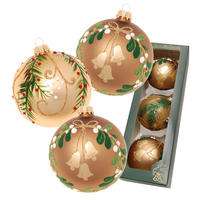 CHRISTBAUMKUGELN Waldweihnacht Goldfarbig 8cm (Glas / 3 Stk.) - Goldfarben, Glas (8/8/8cm) - Krebs Glas Lauscha