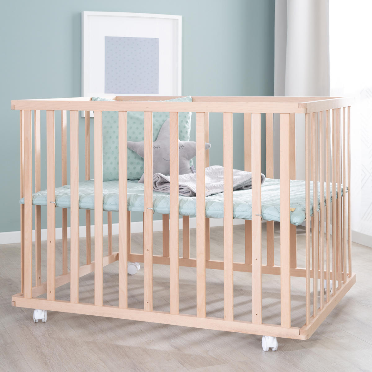 LAUFGITTER 100x75, roba Style Frosty green - Naturfarben, Holzwerkstoff (73/72/98.5cm) - Roba