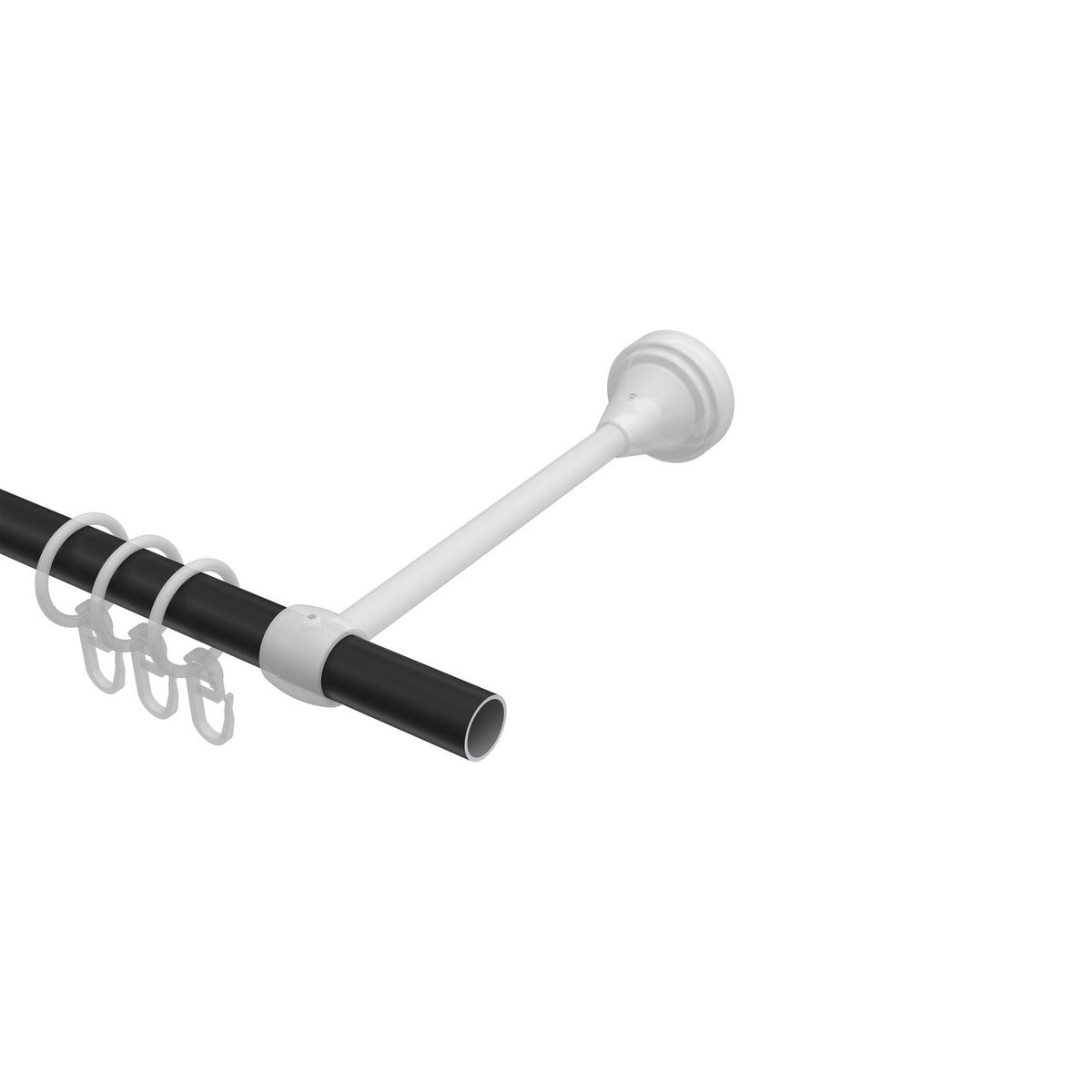 GARDINENSTANGE Primus Matteo 320 cm (geteilt in 2 x 160 cm), 1-läufig, 16 mm Ø Schwarz - Schwarz, Metall (320cm) - INTERDECO