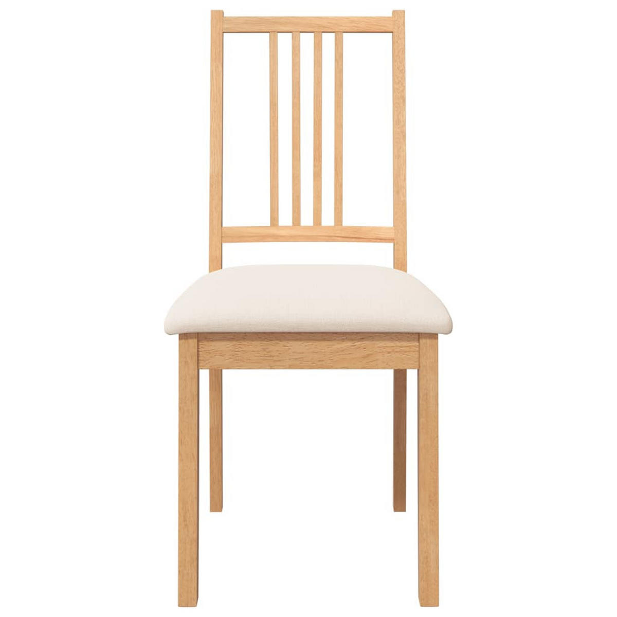 ESSZIMMERSTÜHLE mit Kissen 2 Stk. Natur Massivholz Gummibaum 40*47.5*89cm - Naturfarben/Weiß, Holz (40/89/47.5cm) - ZMH