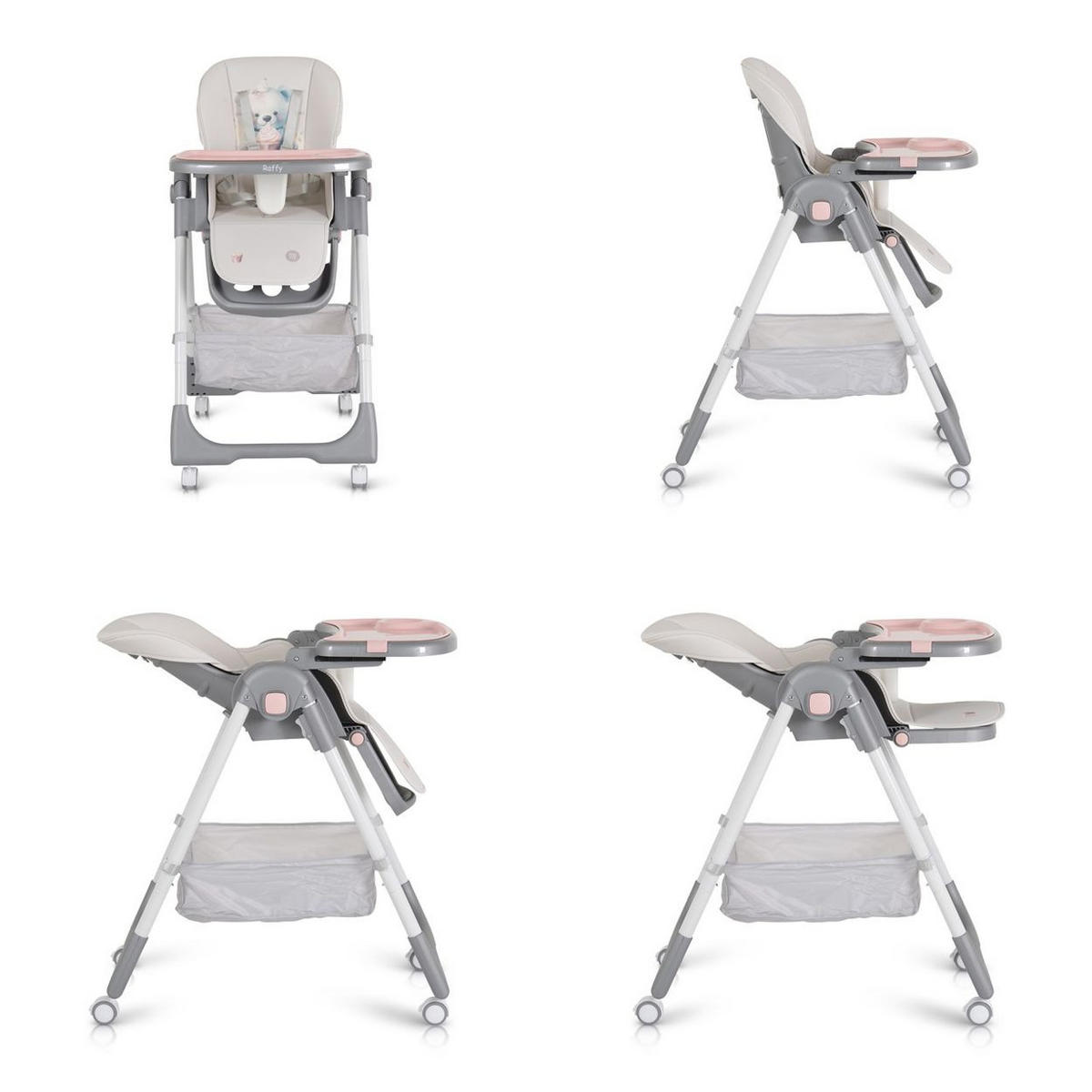 HOCHSTUHL Raffy klappbar rosa 4 Räder, Rückenlehne verstellbar, Korb, Gurt - Rosa, Kunststoff (50/105/70cm) - Moni