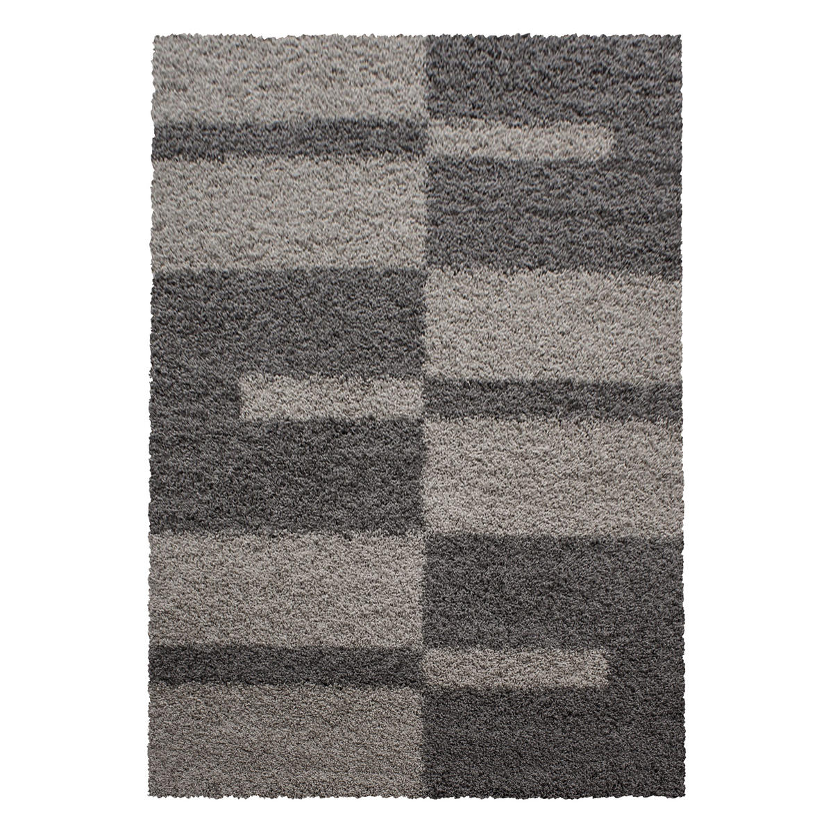 TEPPICH Hochflor Shaggy Karo Design Polypropylen Wohnzimmer Taupe Rechteckig 160x230 - Taupe, Textil (160/230cm) - KADIMA DESIGN
