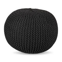STRICKPOUF - Dunkelgrau/Anthrazit, Kunststoff/Textil (46/33/46cm) - Relaxdays
