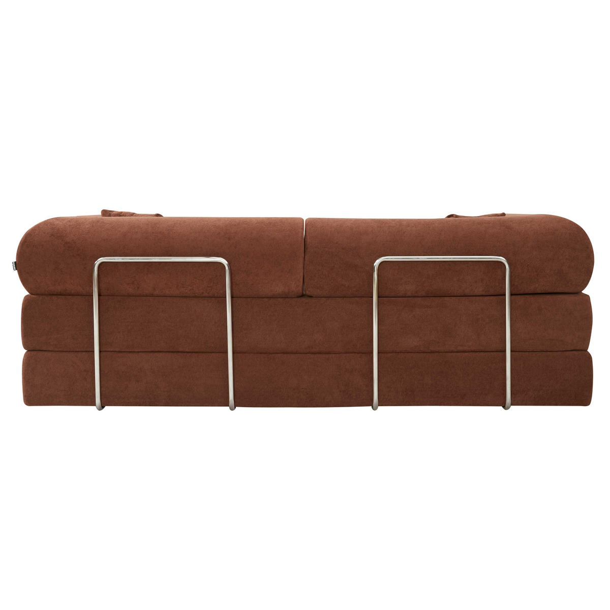 SCHLAFSOFA mit 2 Sitzplätzen, Braun - Rot, Textil (204/67/102cm) - Oviala