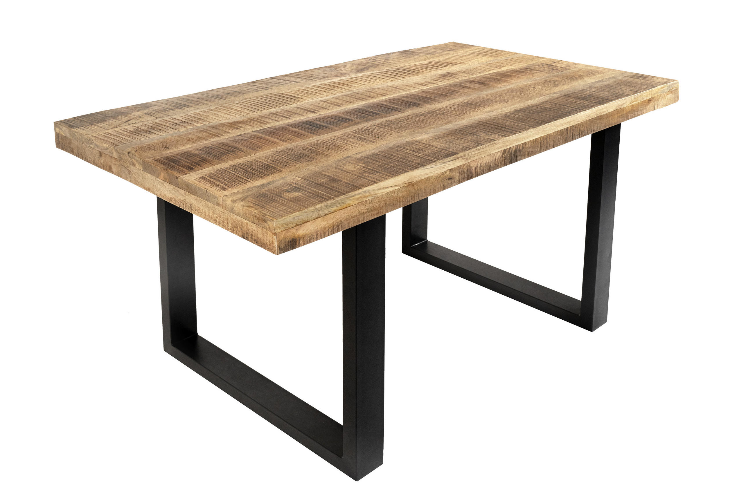 ESSTISCH RIO - Beige/Schwarz, Holz/Metall (90/180/77cm) - SAM