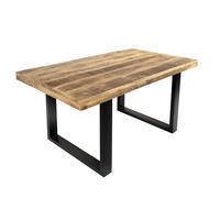 ESSTISCH RIO - Beige/Schwarz, Holz/Metall (90/180/77cm) - SAM