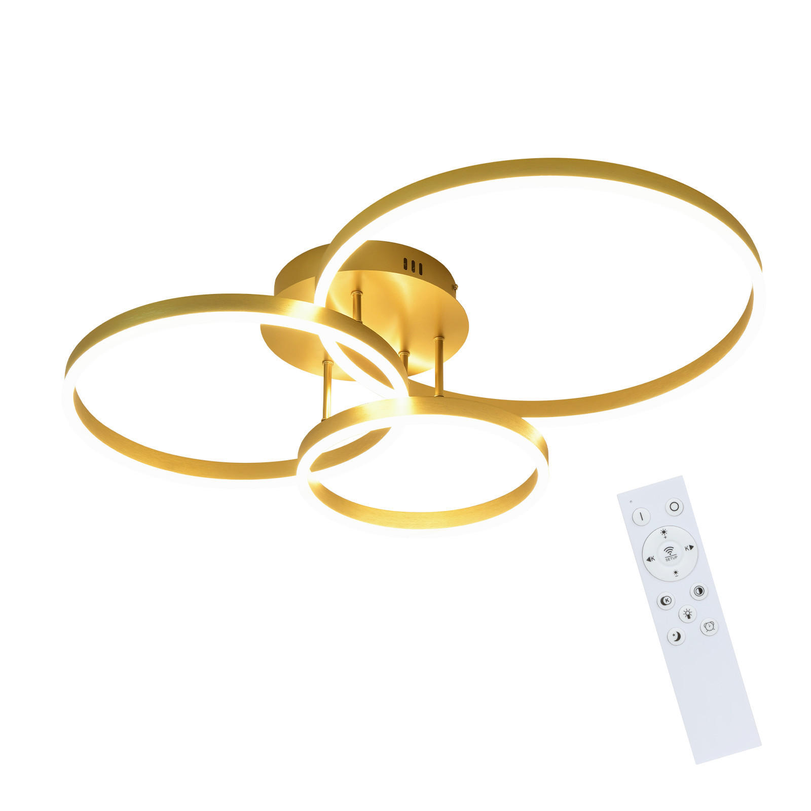 LED-DECKENLEUCHTE Peldar 58.0/82.0/16.0 cm - Goldfarben, Metall (82/58/16cm) - ZMH