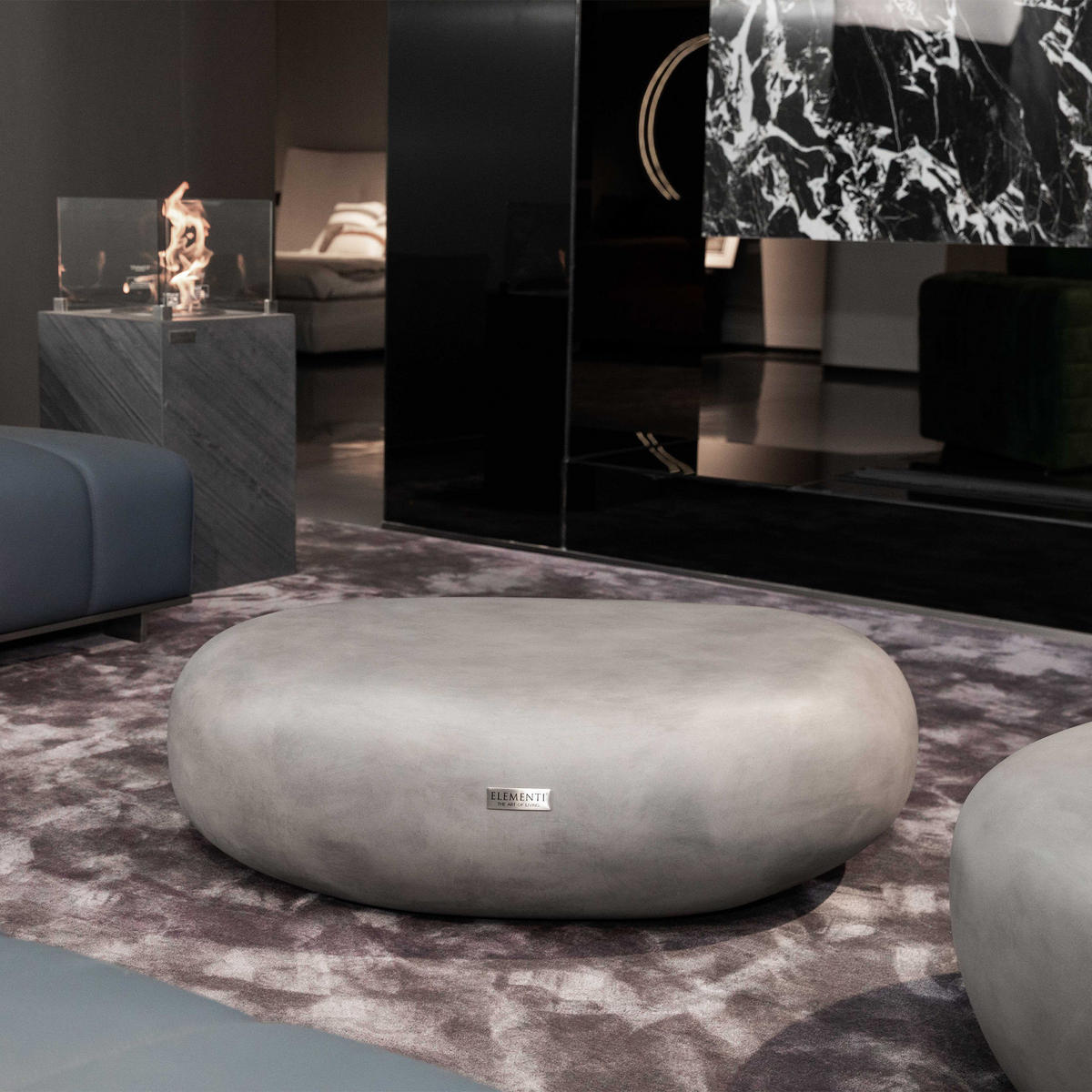 COUCHTISCH HAWAII Steinform Mittel Betonoptik 99 x 71 x 32 cm - Grau, Naturmaterialien (99/71/32cm) - Elementi