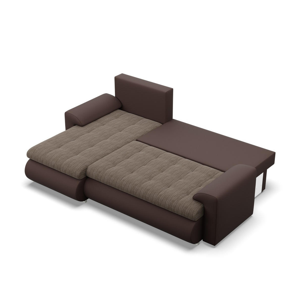 ECKSOFA LINKS MIT SCHLAFFUNKTION FORESTA, Braun + Braun - Braun, Textil (230/159cm) - Mebligo