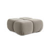 POUF Samt Stoff Grau - Taupe/Lila, Kunststoff/Textil (95/41/95cm) - Makamii