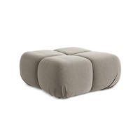 POUF Samt Stoff Grau - Taupe/Lila, Kunststoff/Textil (95/41/95cm) - Makamii