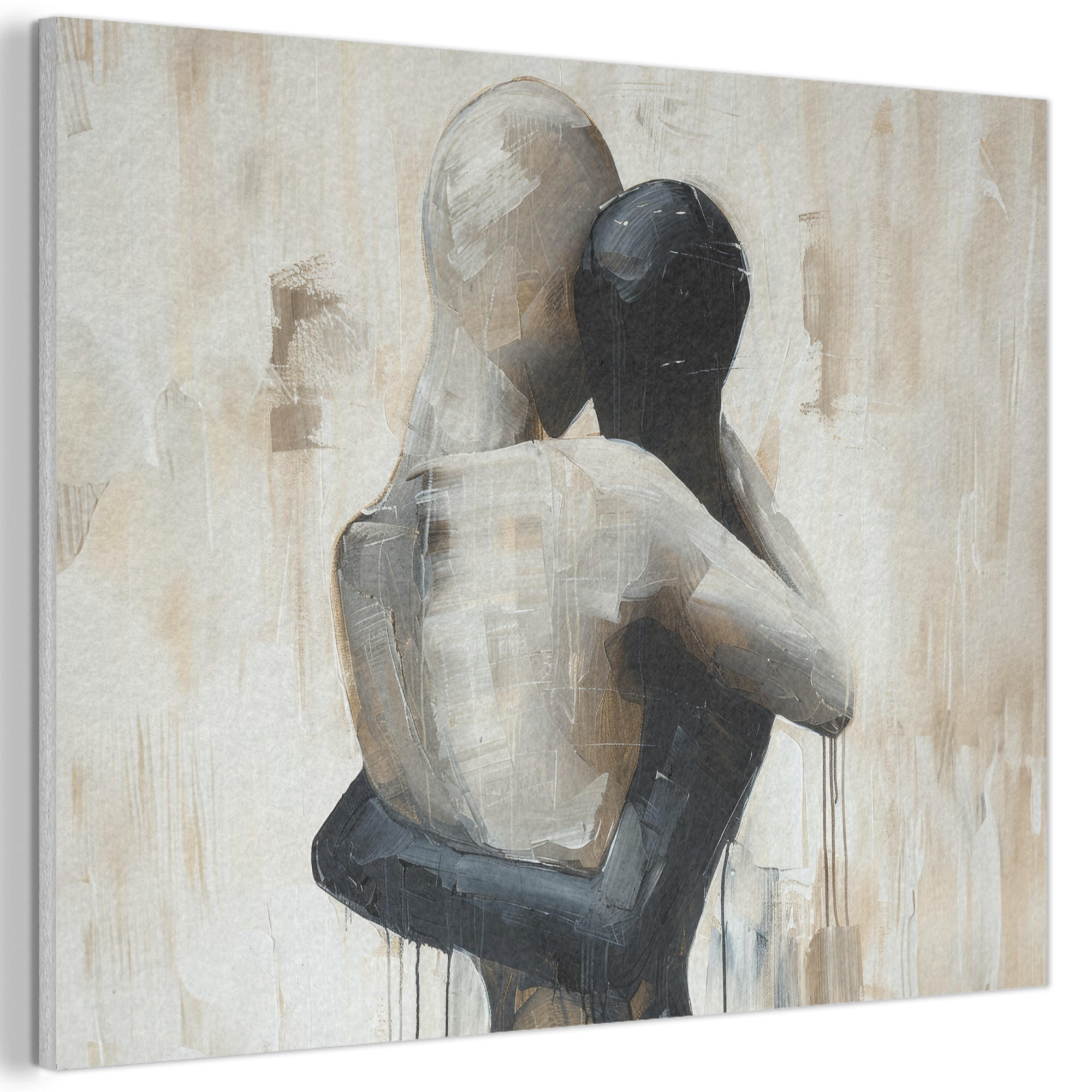 MuchoWow AKUSTICKÝ OBRAZ Abstraktné - Láska - Čiernobiele - Moderné 80x60 cm