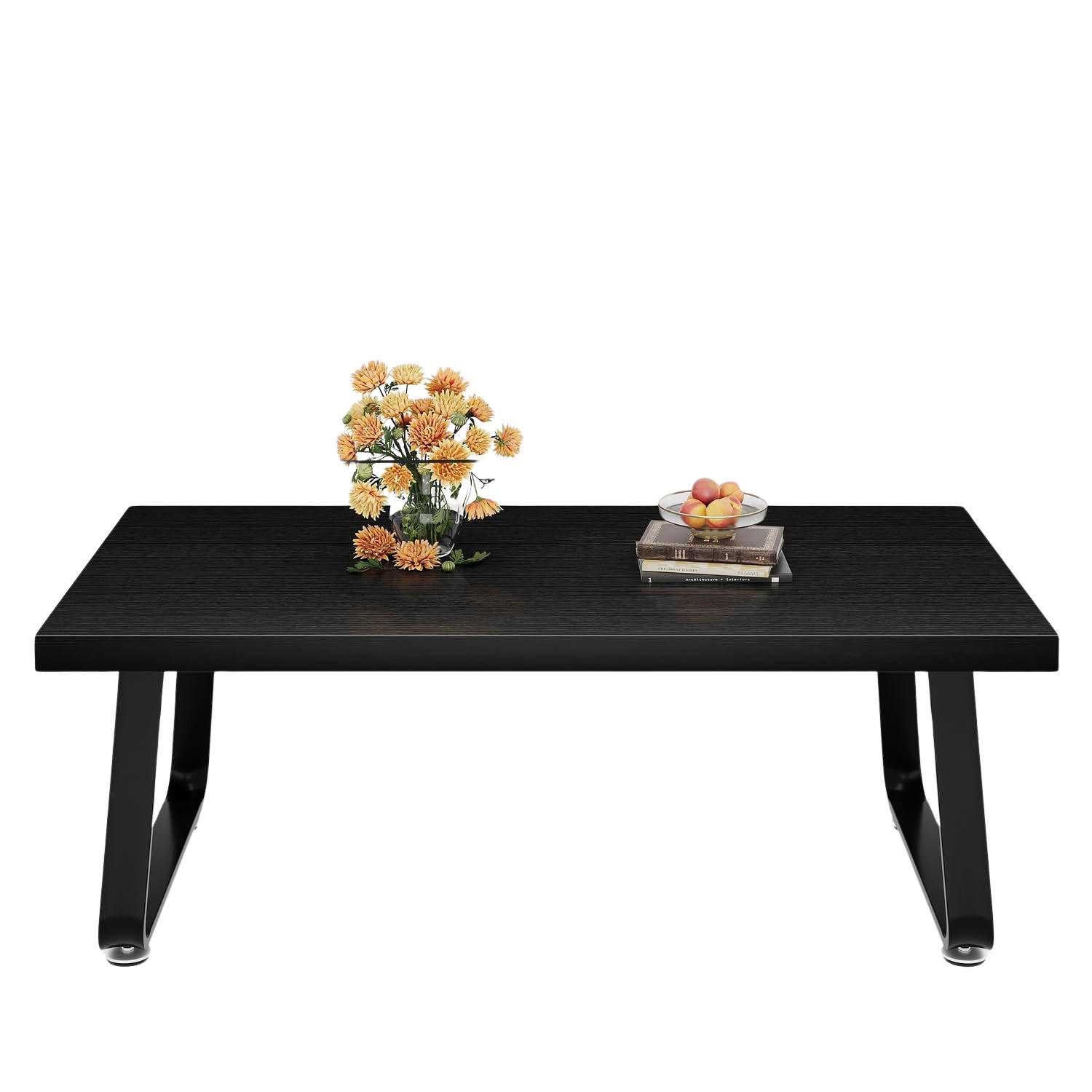 COUCHTISCH Modern Holz Metall 100 x 55 x 46,5 cm Wohnzimmertisch - Schwarz, Holzwerkstoff/Metall (55/100/46.5cm) - Quality Elegance