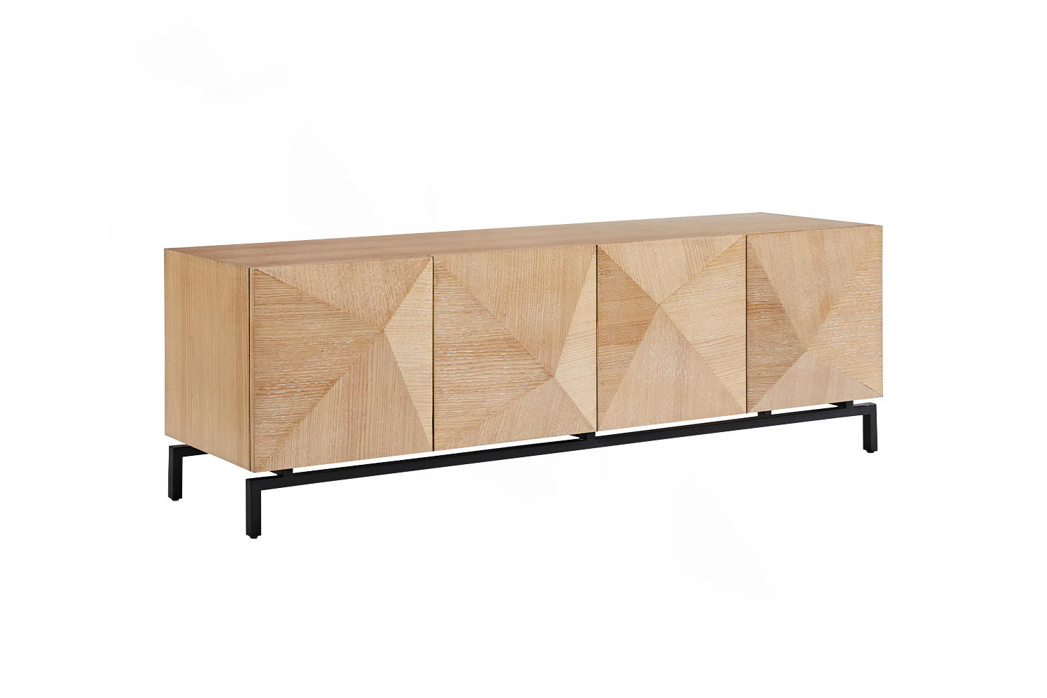 LOWBOARD ANJO Braun Holz - Schwarz/Braun, Holz/Metall (180/60/40cm) - KAWOLA