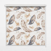 VNÚTORNÁ roleta - okenná roleta - roleta - 90x180 cm - Listy - hnedá, plast (90/180/0.5cm) - TULUP