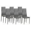 STUHL MILANO Lederimitat Metallbeine 6er Set Grau - Grau, Kunststoff/Metall (42/98/43cm) - Albatros