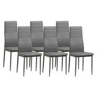 STUHL MILANO Lederimitat Metallbeine 6er Set Grau - Grau, Kunststoff/Metall (42/98/43cm) - Albatros