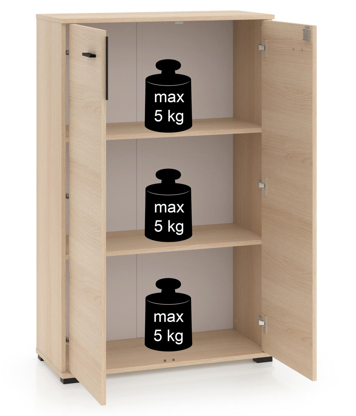 HIGHBOARD Odelis 2-türig 79 cm - Beige/Schwarz, Holzwerkstoff/Kunststoff (79/124/33.7cm) - Selsey