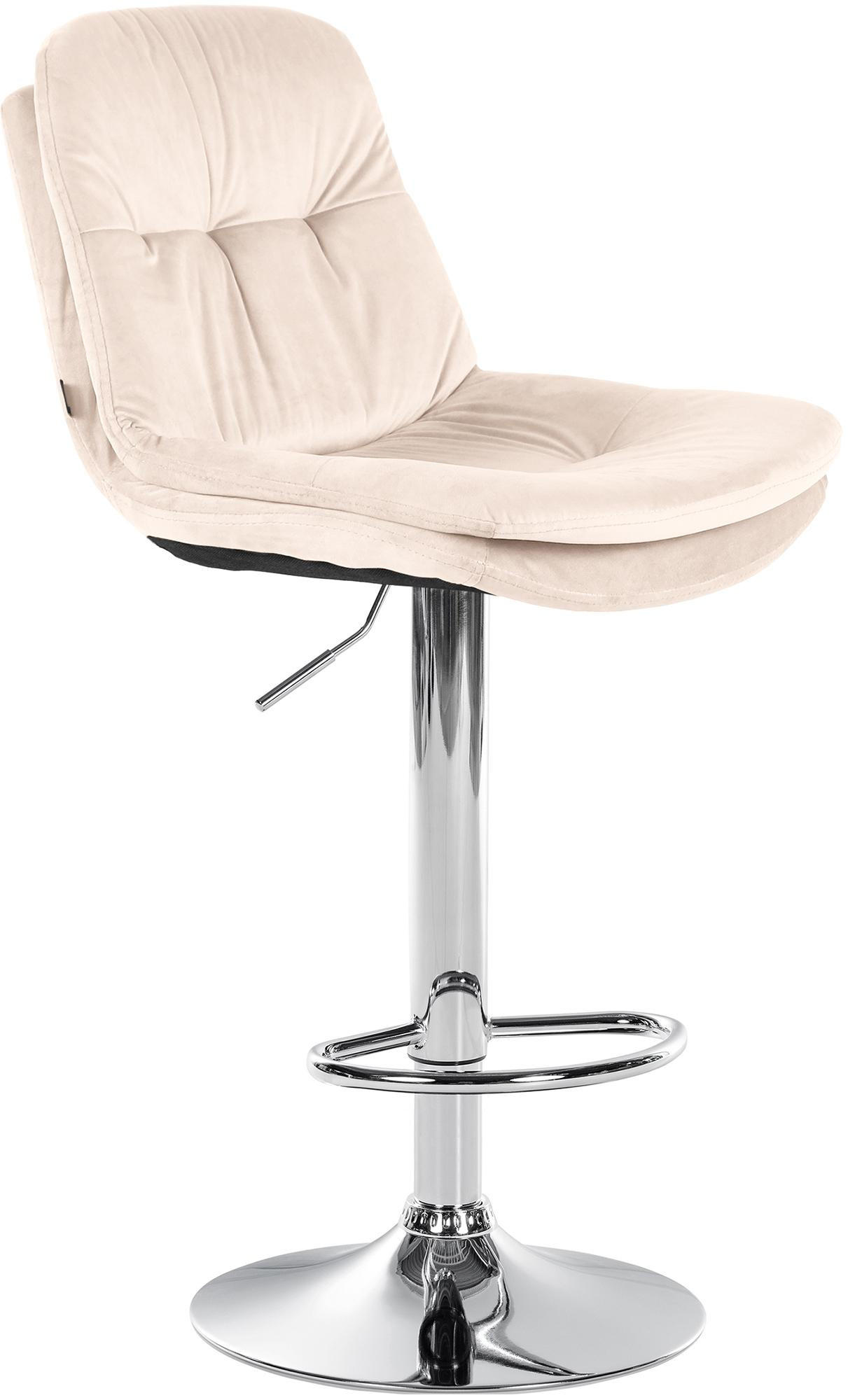 BARHOCKER Samt creme - Creme/Schwarz, Textil (46/94/54cm) - CLP