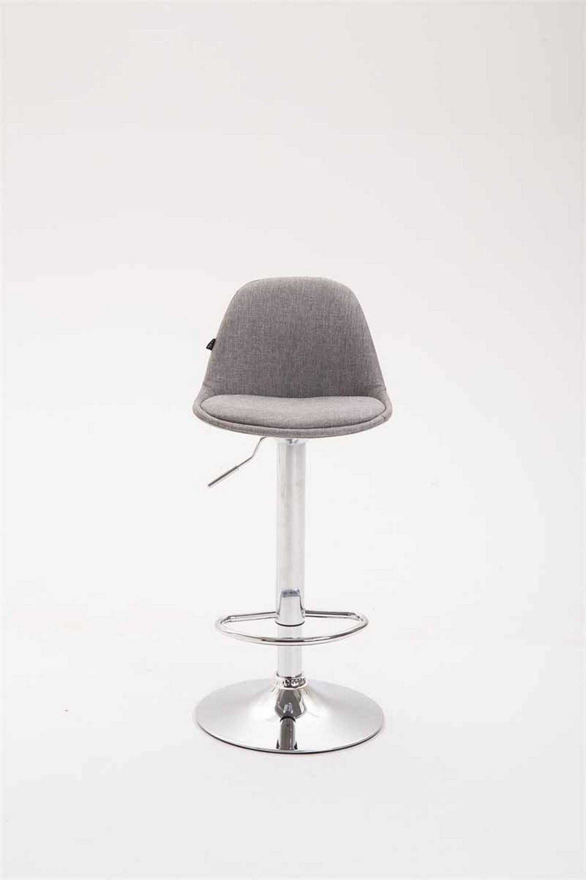 BARHOCKER Kilian, Gestell Metall in Chromoptik, Stoff Grau - Chromfarben/Grau, Textil/Metall (39/100/43cm) - TPFLiving