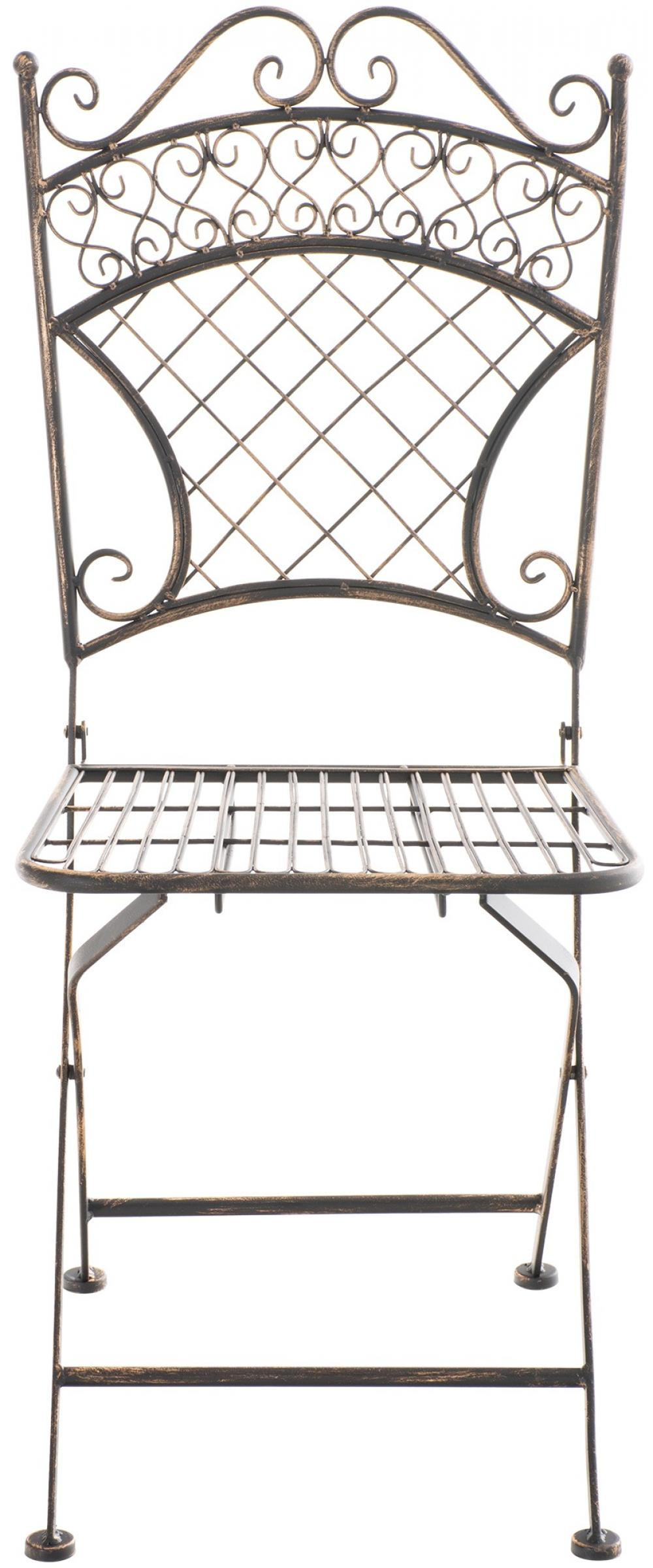 GARTENKLAPPSTUHL Metall Bronze - Bronzefarben, Metall (42/94/40cm) - CLP