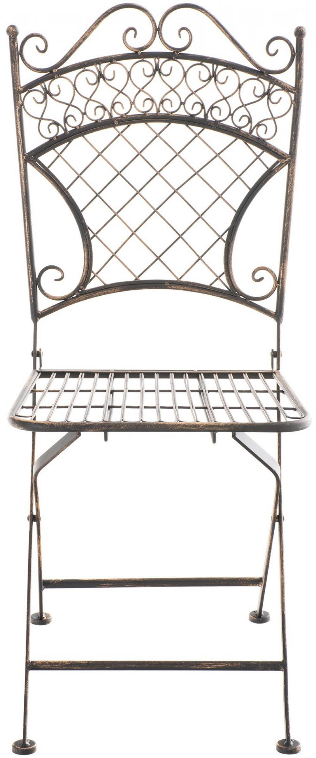 GARTENKLAPPSTUHL Metall Bronze - Bronzefarben, Metall (42/94/40cm) - CLP