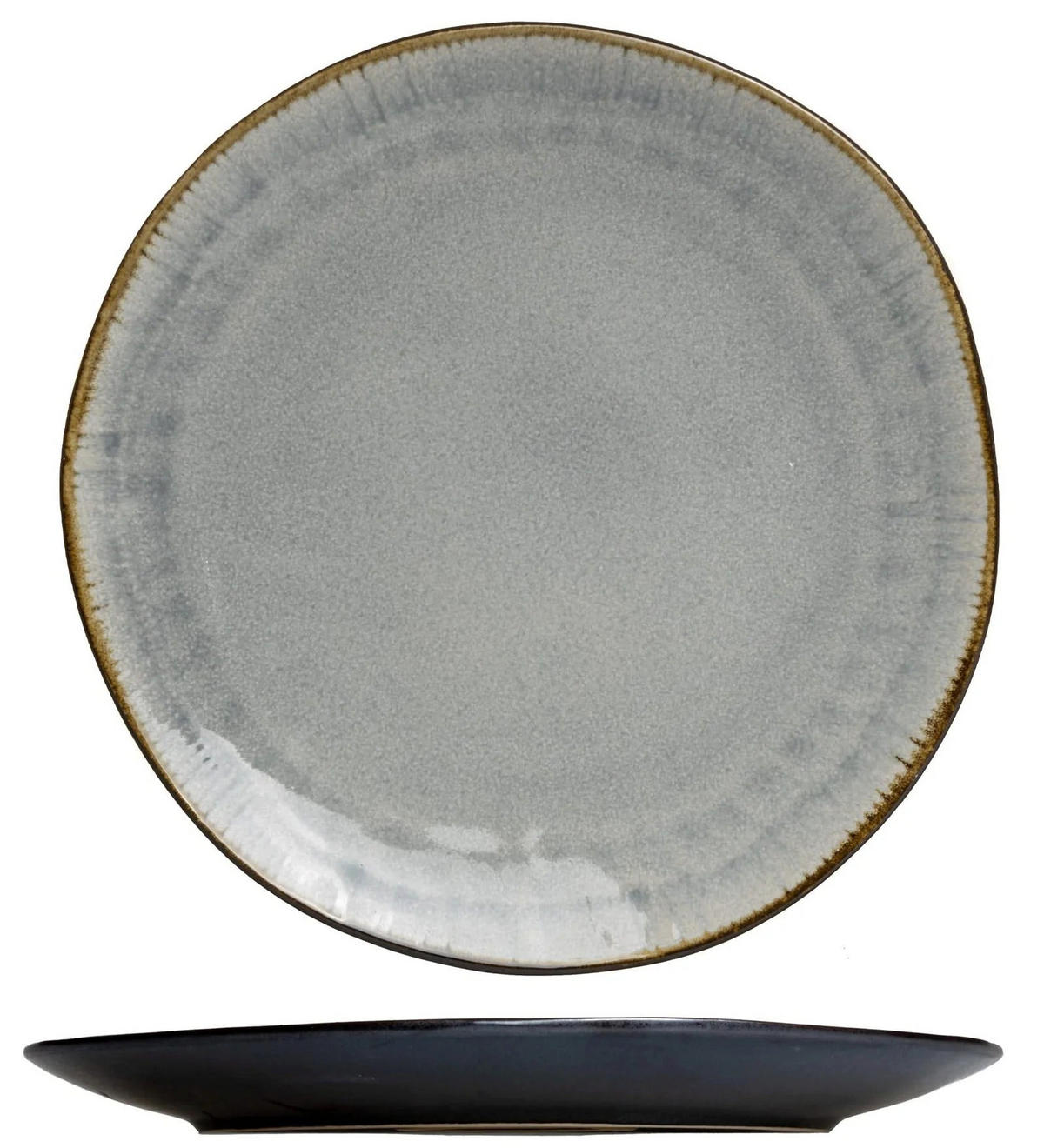 COOKINGLIFE Speiseteller Nola Warm Grey ø 27 cm - 6 Stück - Grau, Keramik (27cm) - Cookinglife