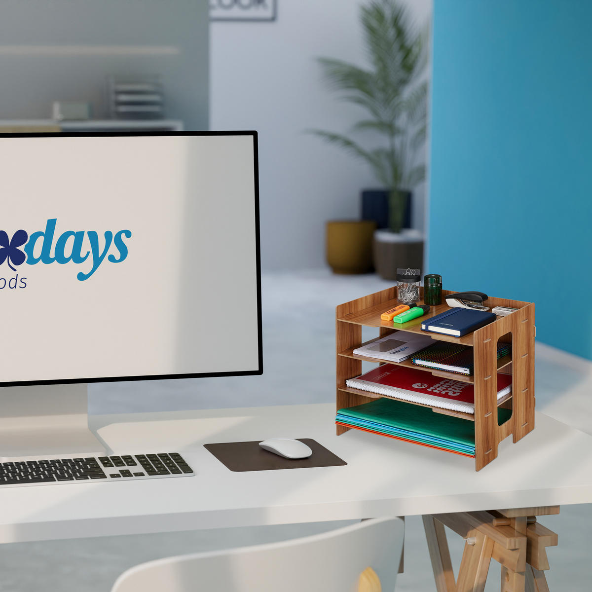 BRIEFABLAGE - Dunkelbraun, Holzwerkstoff (32.5/27/25cm) - Relaxdays