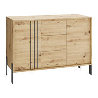 KOMODA VALOZA, 120/87/40 cm se 3 zásuvkami a 2 dvířky, dub Artisan - dub artisan, kompozitní dřevo (120/87/40cm) - MASSENO