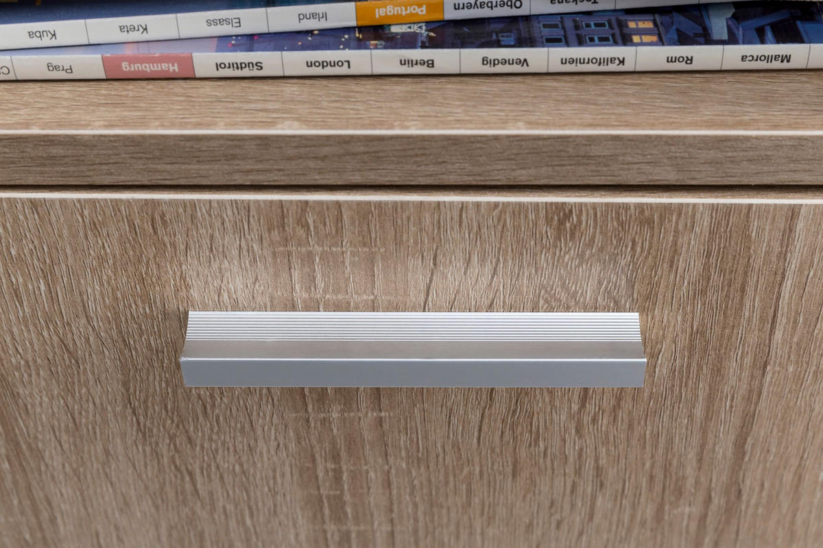 ROLLCONTAINER 2 Türfächer Ablage Rollen Mit Bremsen OSSOLA, Beige 33x38x60 cm - Beige/Schwarz, Holz/Kunststoff (33/60/38cm) - KADIMA DESIGN