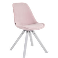 STUHL Samt pink - Pink/Weiß, Holz/Textil (48/84/56cm) - CLP