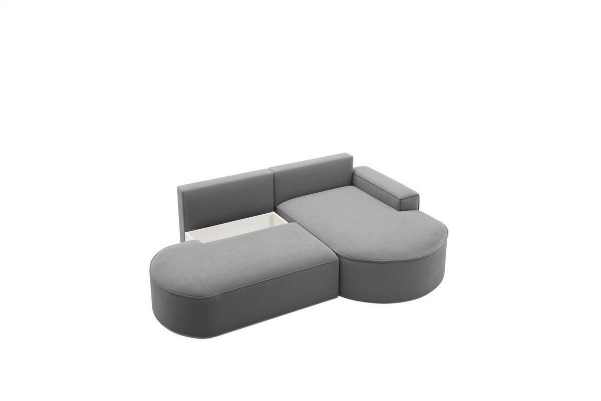 ECKSOFA Girona Mit Schlaffunktion - Dunkelgrau, Holzwerkstoff/Textil (278/179cm) - Fun Möbel
