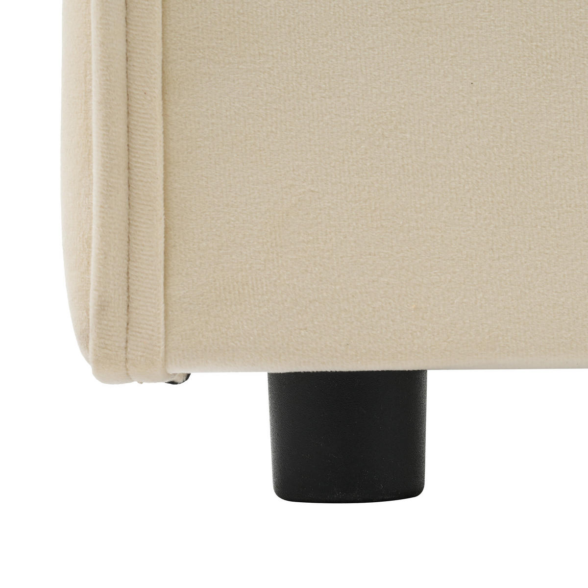 POLSTERBETT 90×200 cm aus Samt-Stoff mit USB-Anschluss, Typ-C-Anschluss und zwei Schubladen, beige - Beige, Textil (90/200cm) - Luhomfu