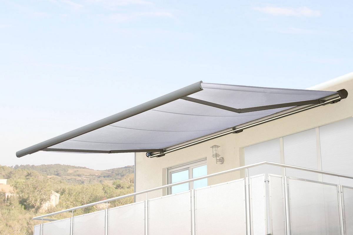 ELEKTRISCHE KASSETTENMARKISE Cremeweiß, Grau - Weiß/Grau, Textil (400/23/300cm) - MCW