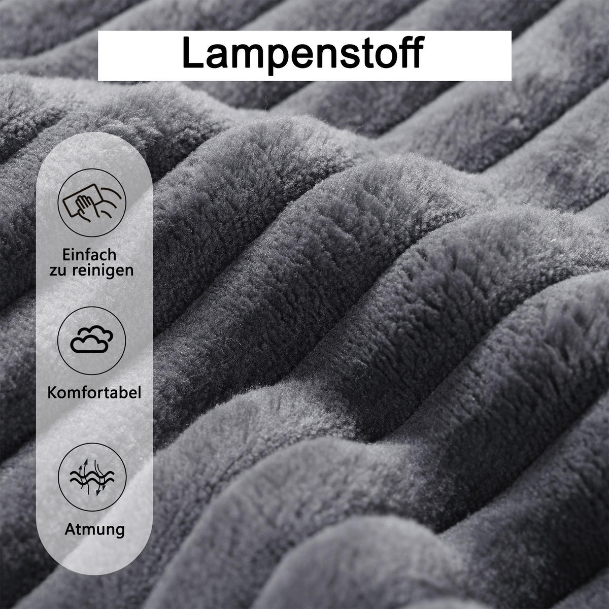 ECKSOFA Cord mit tiefer Sitzfläche, 4 Kissen 265/165/67 cm Grau - Grau, Textil (165/265cm) - Redom