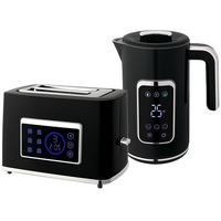 WASSERKOCHER Toaster Set mit 6 Bräunungsstufen Memory-Funktion Schwarz - Schwarz, Kunststoff (15/26.3/22.5cm) - HOMCOM