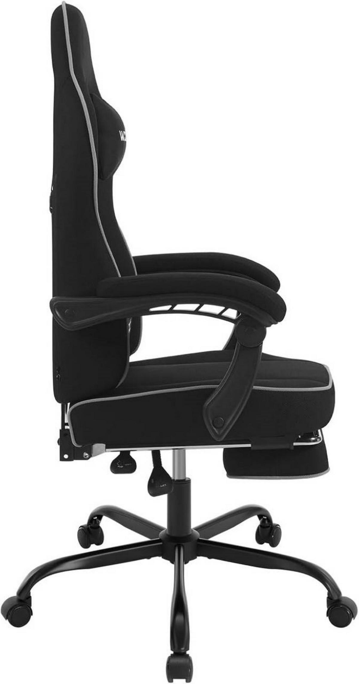 GAMINGSTUHL Drehstuhl, Netzstoff, Schwarz - Schwarz, Kunststoff/Textil (63.5/117.5/60cm) - Woltu