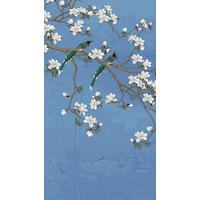 FOTOTAPETE Blütenzweige 270 x 150 cm - Blau, Papier (270/150cm) - Sanders & Sanders