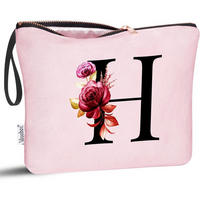 KULTURBEUTEL mit Initialdruck H Pink - Rosa, Textil (5/16/24cm)