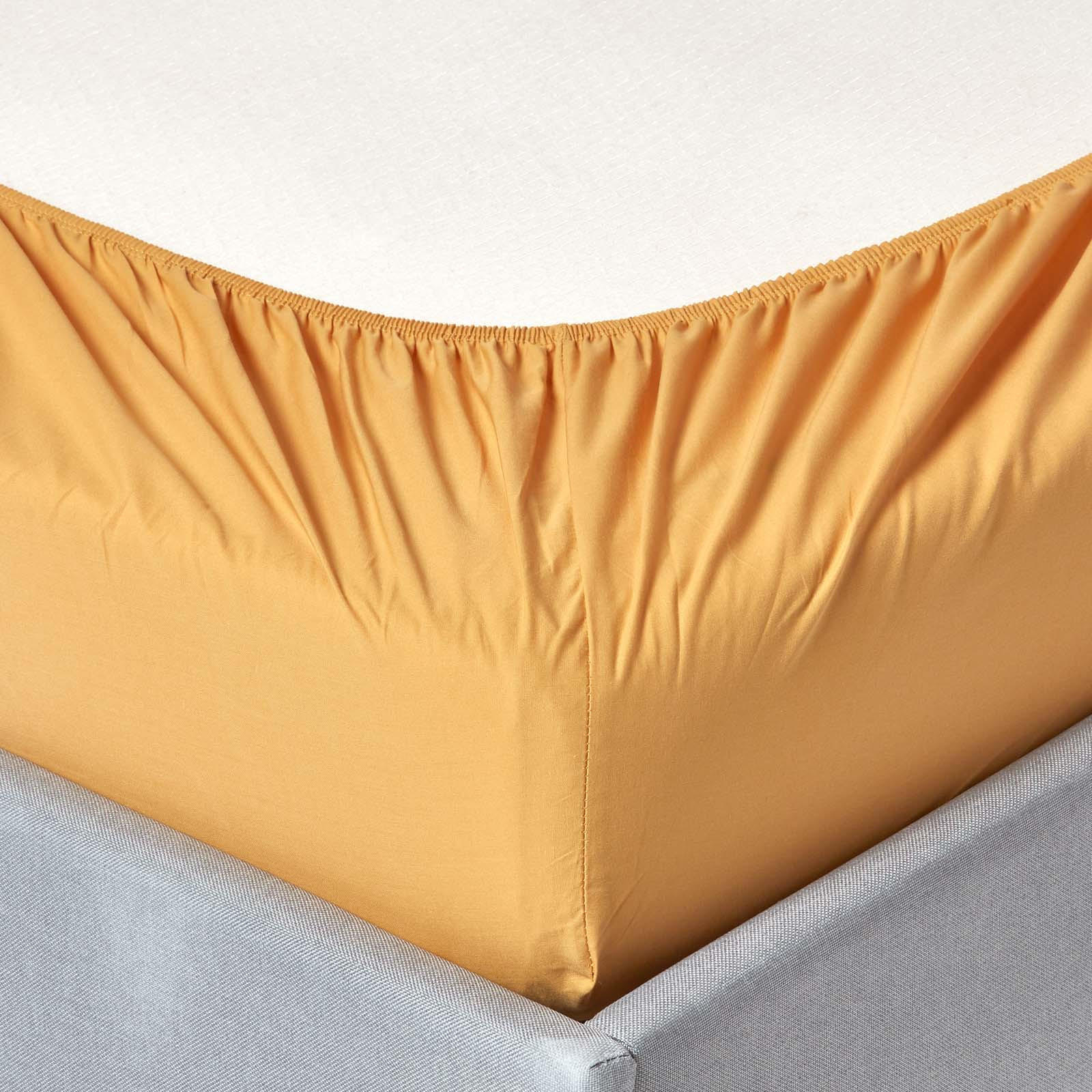 PERKAL-SPANNBETTLAKEN, Ägyptische Baumwolle, Fadendichte 200 - Gelb, Textil (180/200cm) - Homescapes
