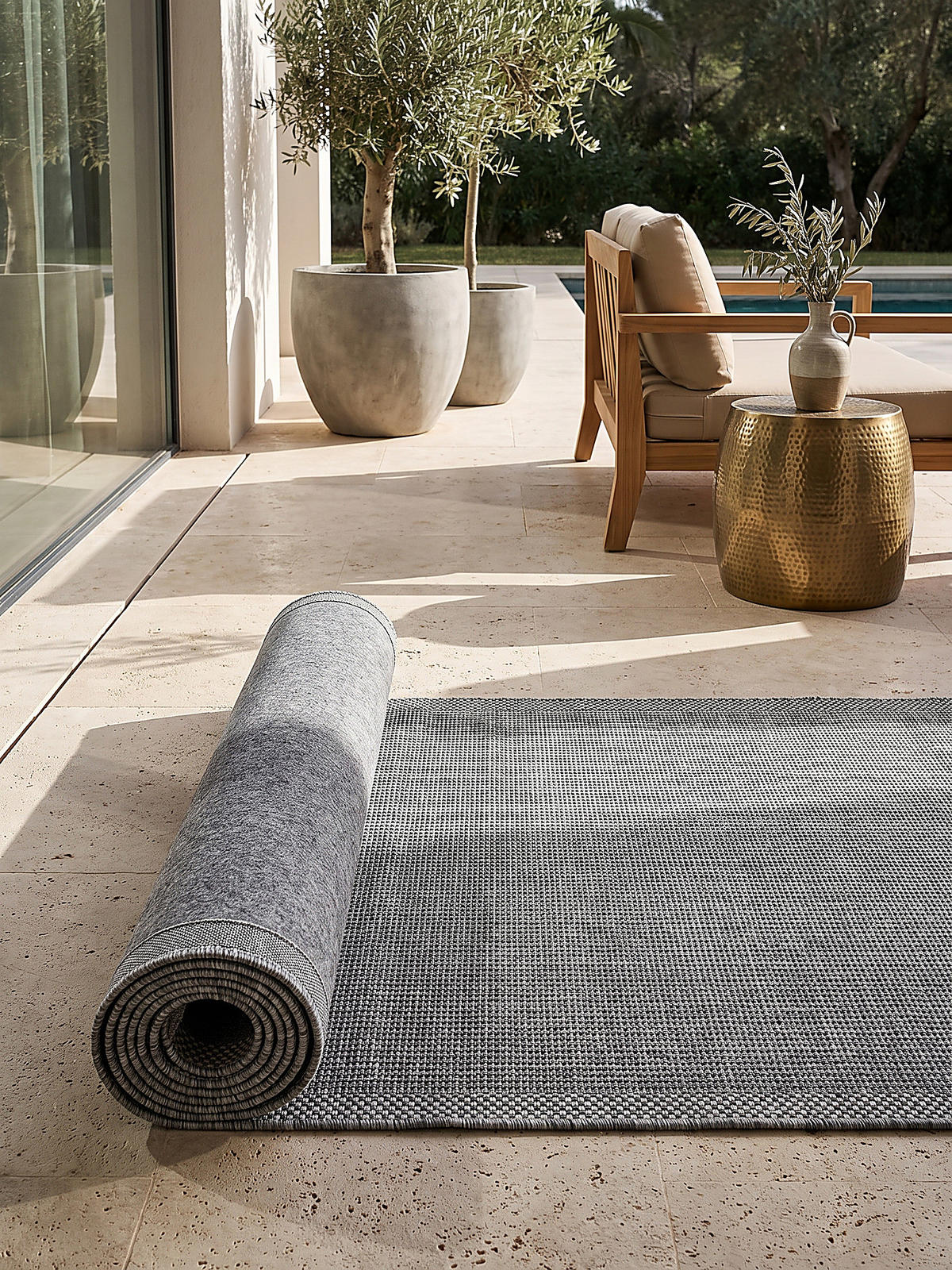 TEPPICHLÄUFER Uni ESERA Polypropylen Grau 80 x 150 cm - Grau, Textil (80/150cm) - KADIMA DESIGN
