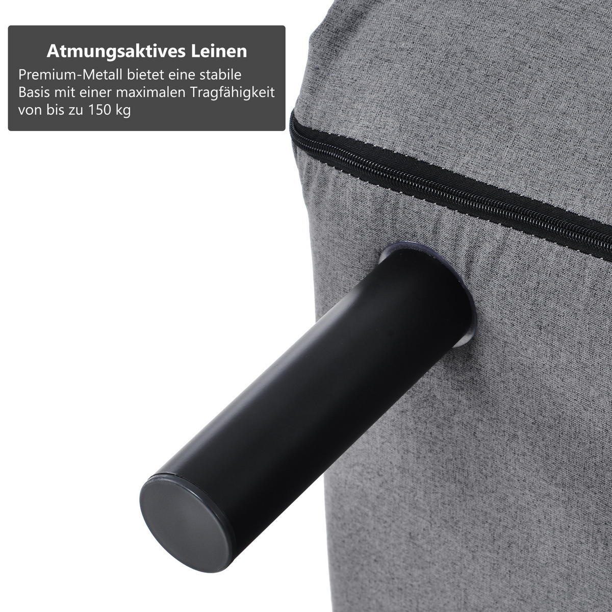 SCHLAFSESSEL grau - Grau, Metall (60/88/66cm) - Urban Meuble