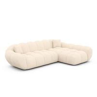 ECKSOFA Liva Creme Strukturstoff L-Form Rechts - Creme, Textil (160/265cm) - VAROYAL