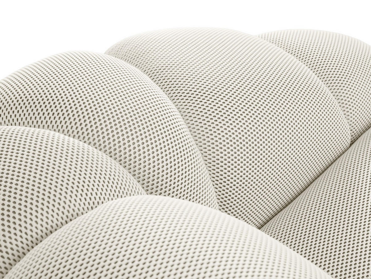 SOFA Diana aus 3D-Stoff leichtes beige 3 Sitzplätze - Creme, Textil (114/72/234cm) - Micadoni