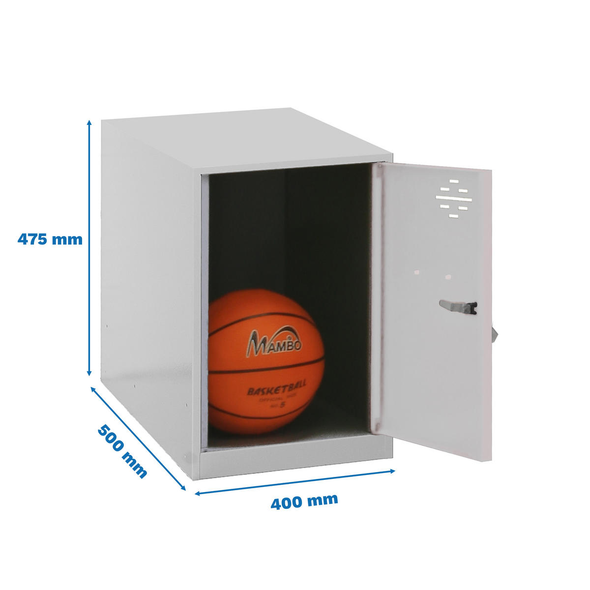 SCHLIESSFACHWÜRFEL Amego HxBxT 47,5x40x50 cm Ohne Standfüße Grau-Grau Spind - Grau, Metall (40/47.5/50cm) - PROREGAL